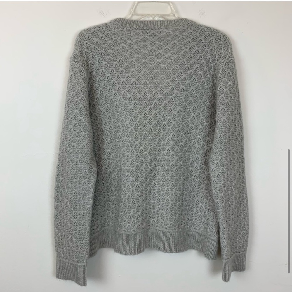 Wooden Ships Textured V-Neck Mohair Wool Blend Sweater - Picture 5 of 7